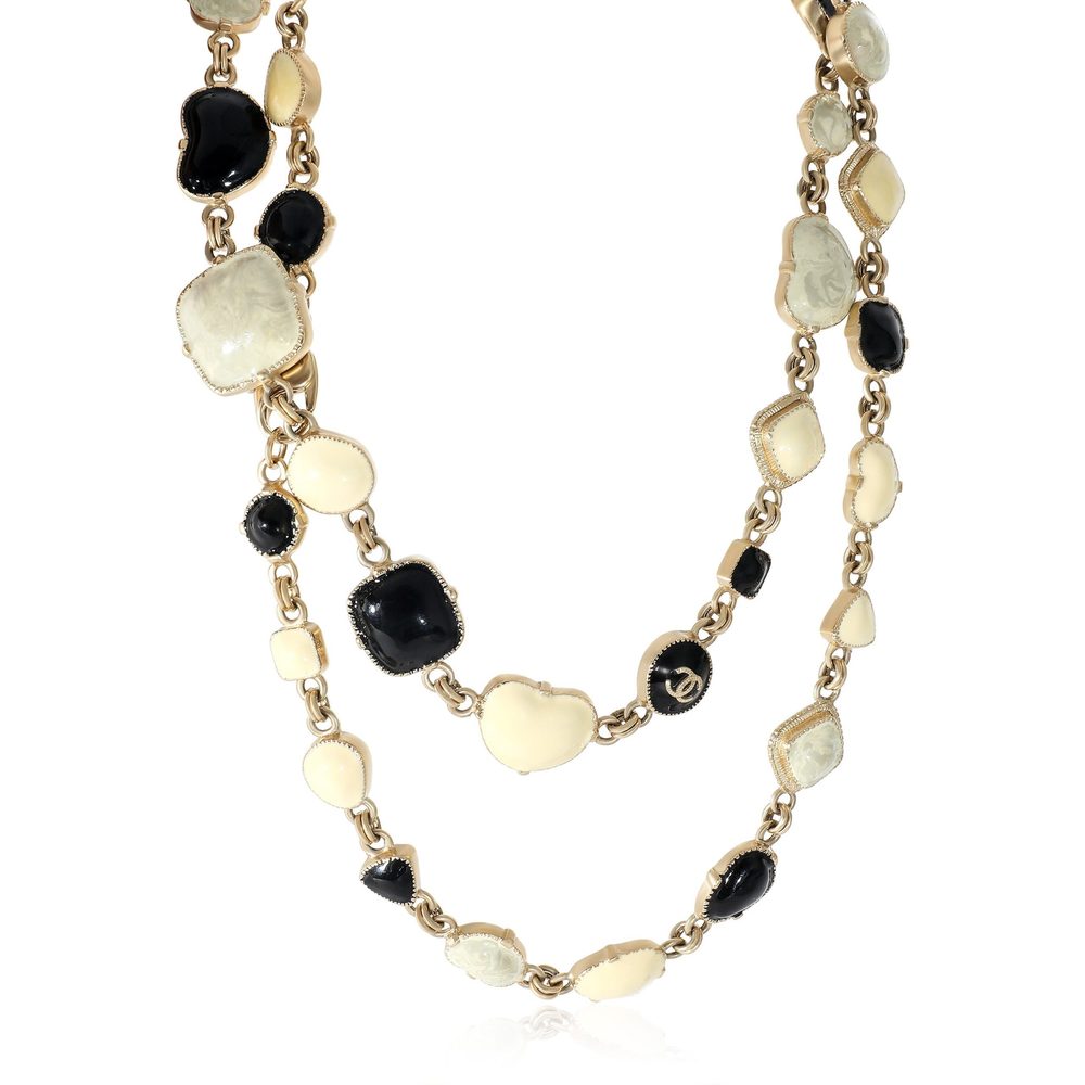 Chanel 2008 Gripoix Station Gold Plated Necklace